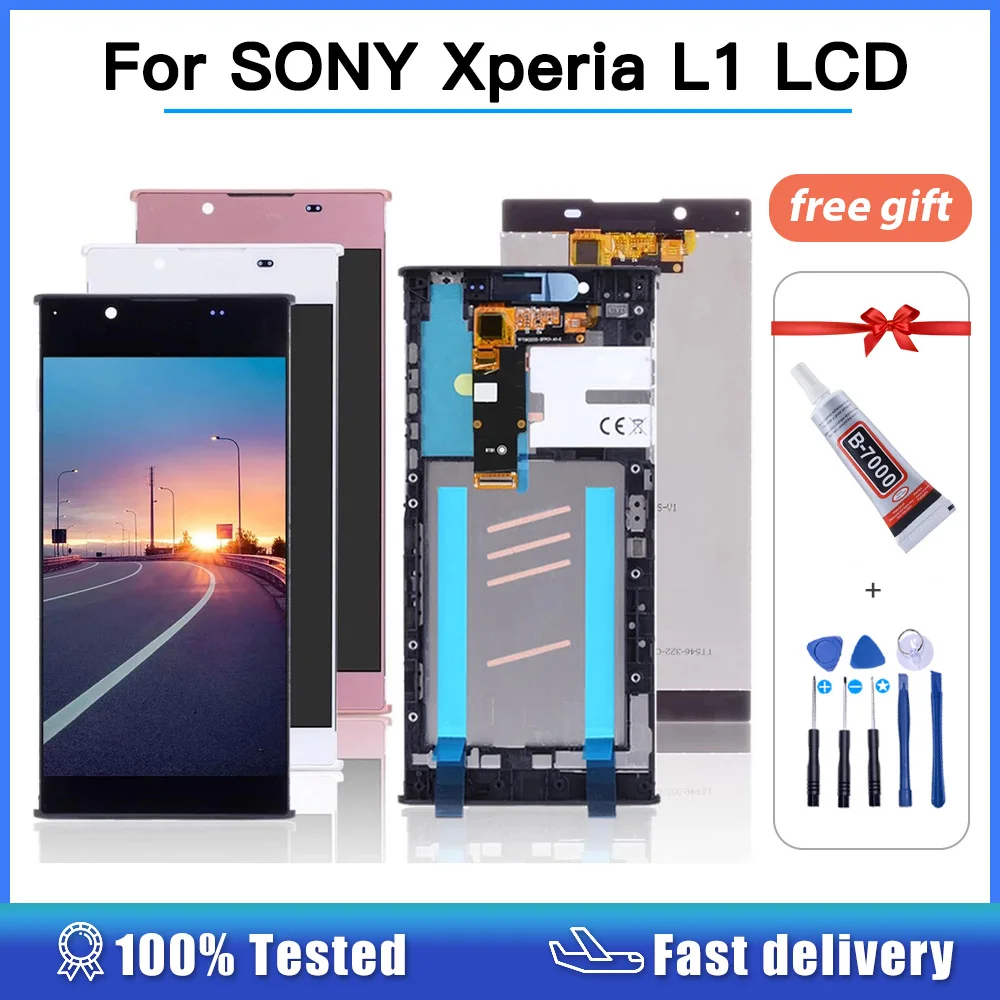 ЖК-дисплей 5 дюйма для SONY Xperia L1 экран G3312 G3311 G3313 сенсорный дигитайзер в сборе Sony