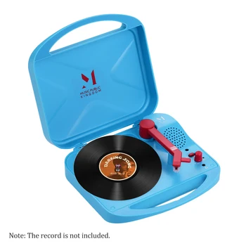 

Portable Record Player for 7-inch Vinyl Turntable Phonograph 2-Speed(33 1/3, 45 RPM) with Built-in Speaker and Headphone