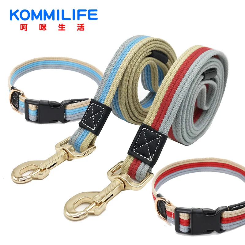 

Thick Canvas Pet Dog Leash Collar Adjustable Bust Dog Collars and Leash Set Dog Tracking leash Small Medium Large Dog Collars