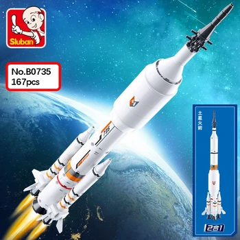 

Sluban B0735 Space Adventure Long March Rocket Astronaut DIY 3D Model 167pcs Mini Building Blocks Bricks Toy for Children no Box
