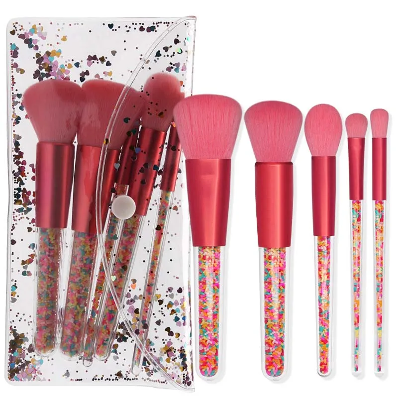 

5pcs Cute Candy Face Makeup Brushes Set Foundation Blush Loose Powder Highlighter Professional beauty Makeup Brush maquillaje