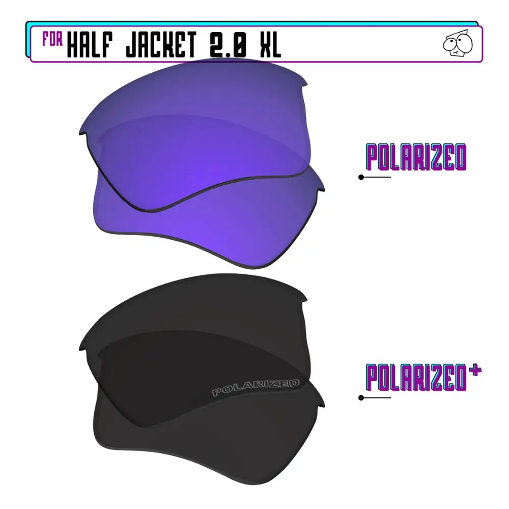 

EZReplace Polarized Replacement Lenses for - Oakley Half Jacket 2.0 XL Sunglasses - BlackP Plus-PurpleP