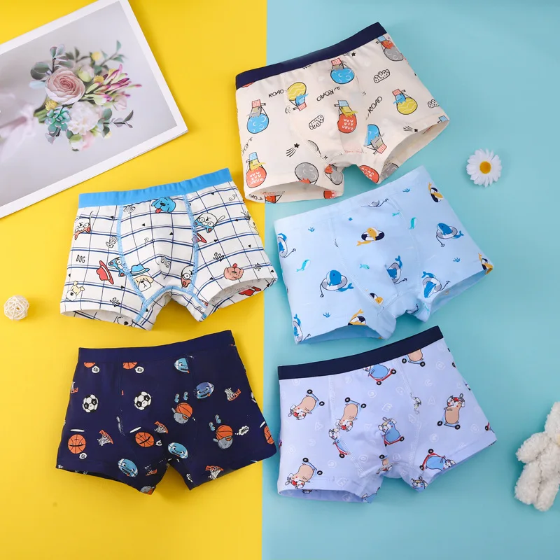 Children Underwear Cotton Kid Boy Girl Soft Toddler Cartoon Shorts Panties for Infant Children Teen 2 -15 Years