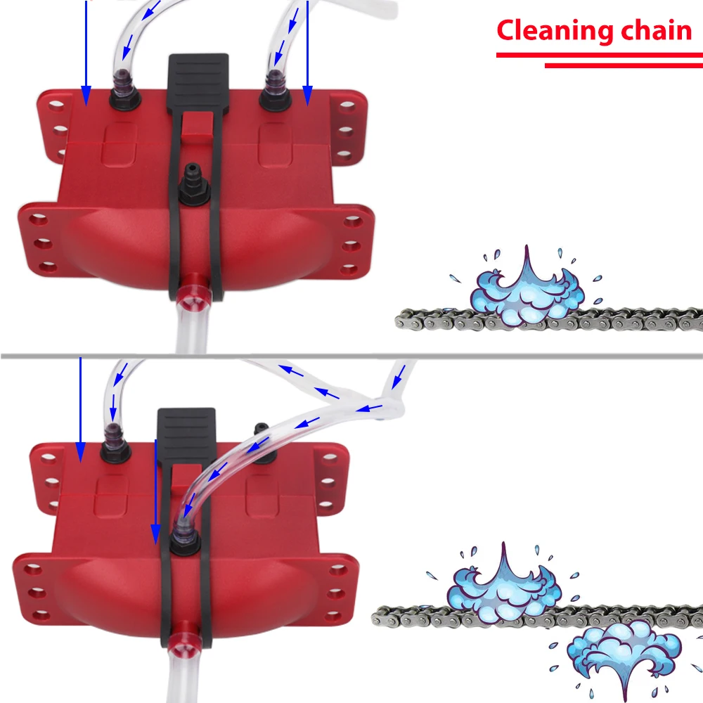 Motorcycle Chain Cleaning Kit Chains Clean Gear Link Repairing Tools for  Lube Device Maintenance Lubricating Tool Fit All Model for Motorbike Red