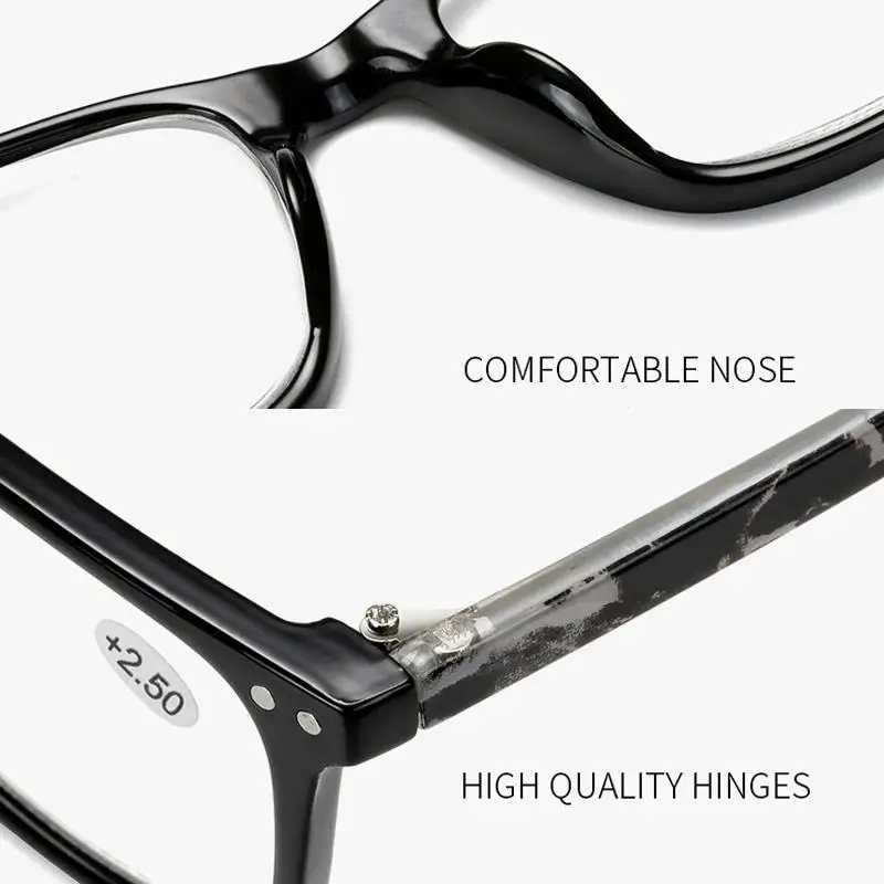 Brand Rectangular Hyperopia Reading Glasses Men Women Presbyopia Black Card Reader Glasses Glasses 1.0 1.5 2.0 2.5 3.0 3.5 4.0