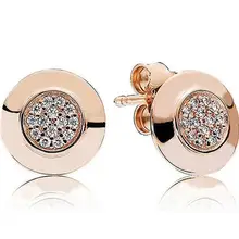 Оригинальные 925 пробы серебряные серьги-гвоздики с розой и кристаллами для женщин, свадебный подарок, модные ювелирные изделия