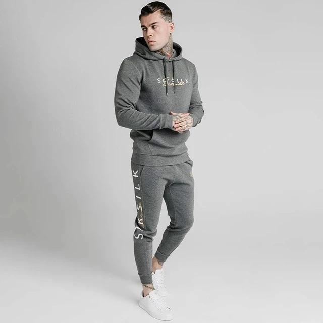 Sik Silk-Conjunto de ropa deportiva para hombre, Sudadera con