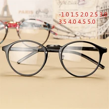 NYWOOH круглые очки готовой Для женщин Для мужчин в ретро стиле, прозрачные студент специальные металлические ножки-1,0 1,5 2,0 2,5 3,0 3,5 4,0 5,0
