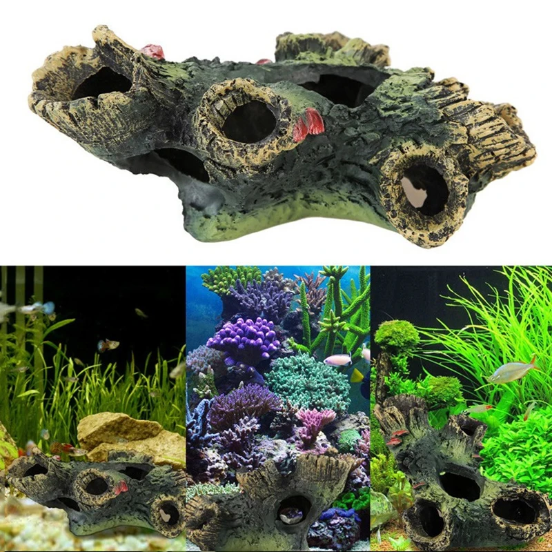 

New 2019 Hot Aquarium Decoration Aquarium Tree House for Fish Tank Resin Ornament Cave Landscaping Aquarium Decor Accessories