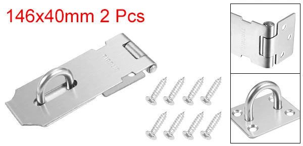 5.7 Inch-2pcs Uxcell 1/2/3/4/5/10/16 шт. Hasp штапельного защелку 100/109/124/135 мм Длина Нержавеющая сталь мебель шкаф для кухонных шкафов - Цвет: 5.7 Inch-2pcs