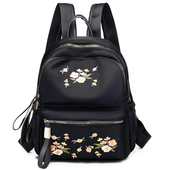 

2020 Vintage ladies backpack high quality embroidered Oxford spinning backpack student large capacity school bag travel backpack