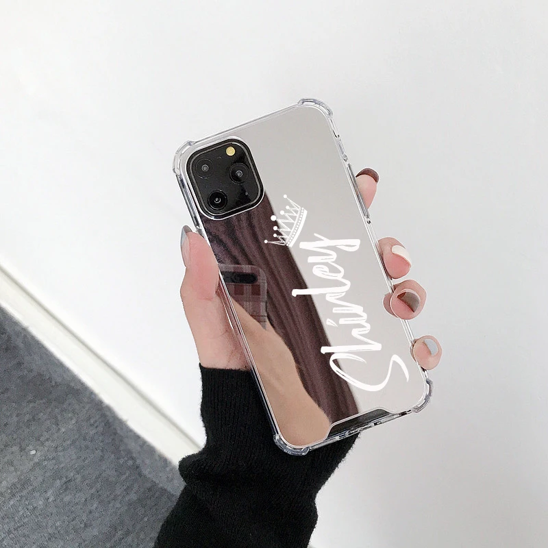 Custom DIY Name Makeup Mirror TPU Phone Case For iphone 13 11 12