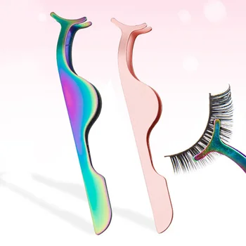 

Eyelash Tweezer Applicator False Lashes Nipper For Applying & Adjusting Stainless Steel Durable