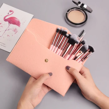 

Felt Envelope Makeup Brush Bags Cosmetic Manicure Portable Travel Pens Organizer for Household Bedroom Decoration