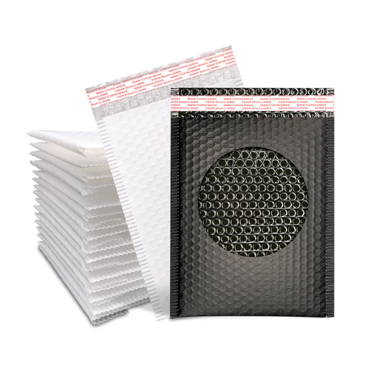 

10PCS #000 4x8inch Black Plastic Bubble Mailer Padded Envelopes 12x18cm Self seal Mailing Bag Bubble Envelope Shipping envelopes