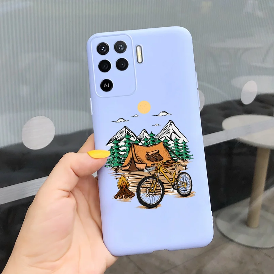 best waterproof phone pouch For Oppo Reno5 Lite Case Oppo Reno 5 Pro 5F 5Z Cover Cute Candy Painted Fundas Case For Oppo Reno5 Pro Reno 5 F Z Lite Soft Bags iphone pouch with strap