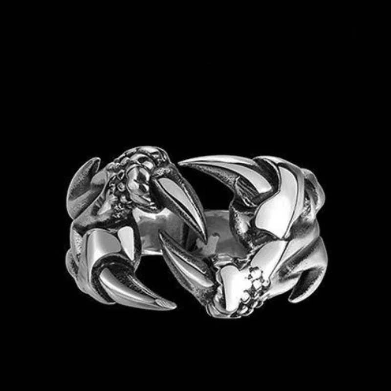 

Retro Gothic Punk Men Rings Trendy Skull Wolf Dragon Male Rings Jewelry Halloween Accessories