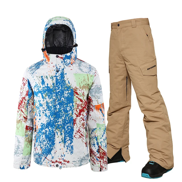 Ski Suit Men Winter Warm Windproof Waterproof Outdoor Sports Snow Jackets and Pants Male Ski Equipment Snowboard Jacket Snowsuit