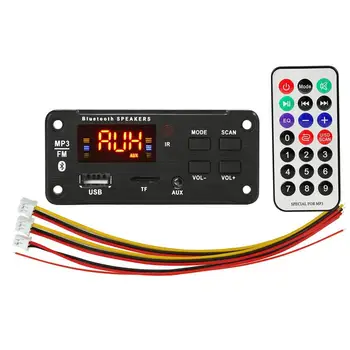 

5V/ 12V Mp3 Wireless 5.0 Dashboard Car Audio Module Usb Fm Tf Radio Aux Recording Support Input Car Audio Decoder Board