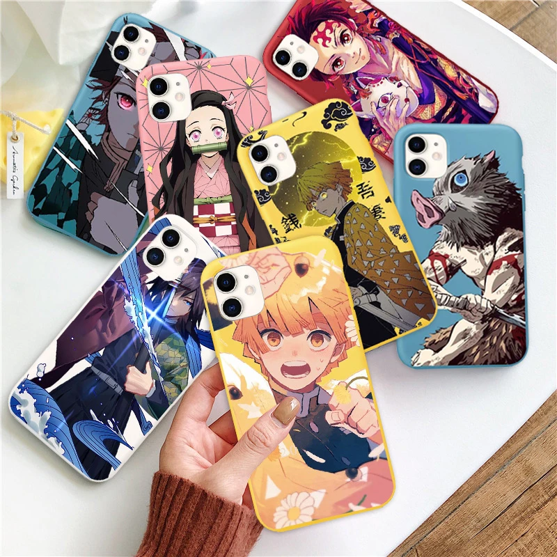 Demon Slayer Iphone Case For Iphone 12 Mini 11 Pro 7 8 6 6s Plus X Xs Max Xr Kimetsu No Yaiba Anime Phone Case Phone Case Covers Aliexpress