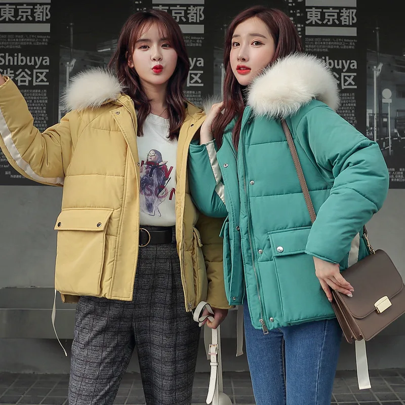 

2019 New Style Cotton Coat Women's Short Korean-style Hong Kong Style Best Friend-Thick Loose-Fit Padded Jacket Short-height CHI