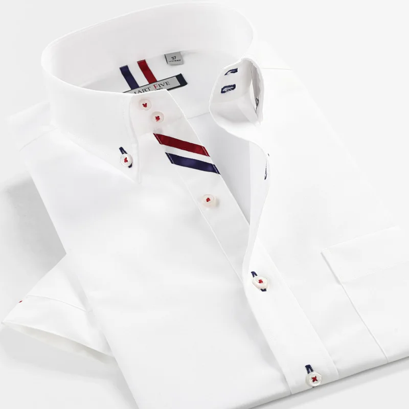 Smart Five мужские короткие брендовые хлопковые Camisa Masculina с коротким рукавом приталенная Мужская рубашка Летний стиль новая импортная одежда 5XL 6XL