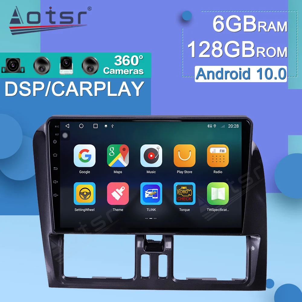 

Android 10 DSP For Volvo XC60 2009 - 2012 Car Radio Multimedia Screen Navigation GPS Stereo Carplay No 2 Din DVD Player Headunit