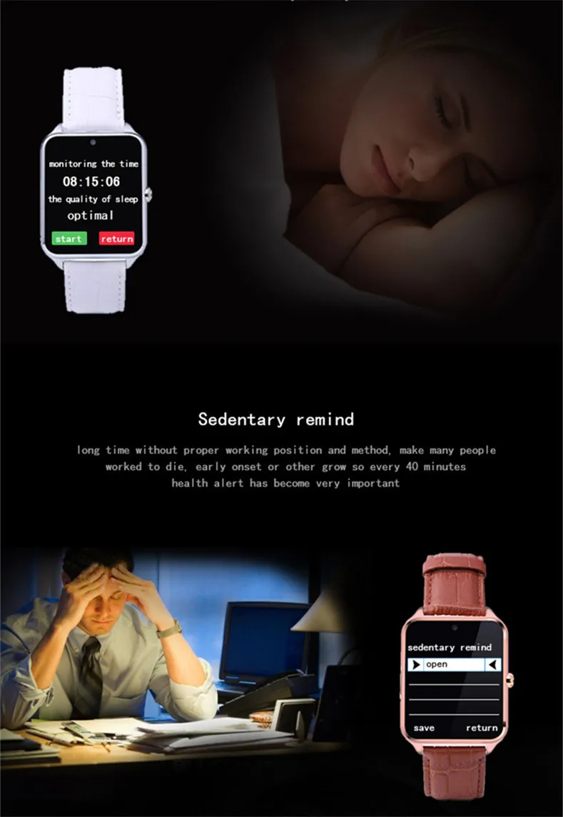 Модные мужские и женские Смарт-часы Z60 с поддержкой слота для sim-карты, с поддержкой Bluetooth, для подключения телефона Android, умные часы