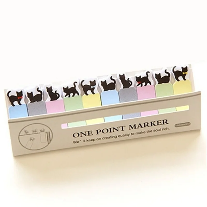 Office Decoration Cat Style Sticker Bookmark Paper Memo Marker Flags Sticky Notes