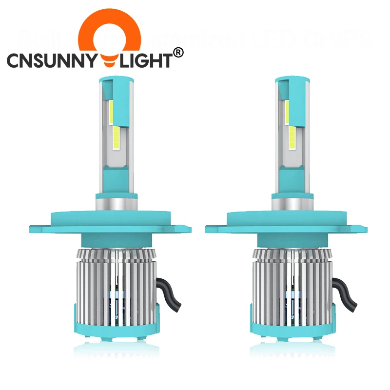 CNSUNNYLIGHT автомобильная светодиодная лампа для фар H7 H4 H11 H8 9005 9006 H1 H3 880 H13 w/прозрачная