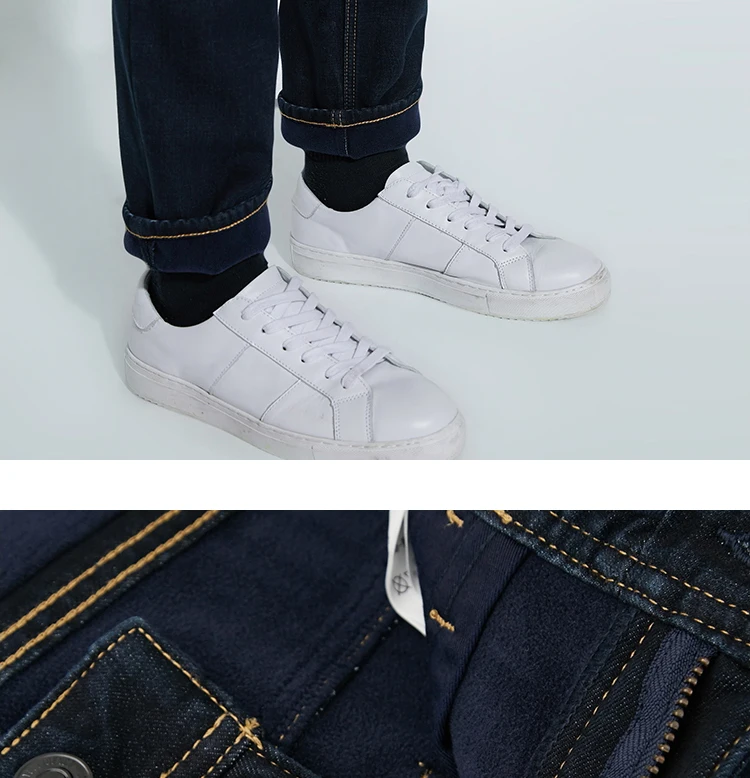 JackJones мужские зимние хлопковые Стрейчевые джинсы, теплые джинсовые штаны, мужская одежда 219332587