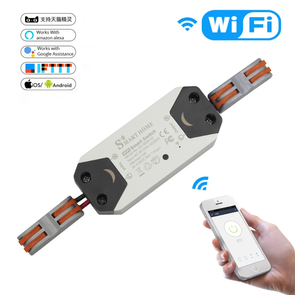 

Smart WiFi Light Switch Wireless Relay Switch App Remote Control Home Automation Modules Work with Alexa Google Home