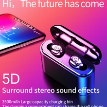 X8 TWS Bluetooth настоящие беспроводные наушники 5D стерео наушники мини TWS водонепроницаемые наушники 2200 мАч Внешний аккумулятор для смартфонов