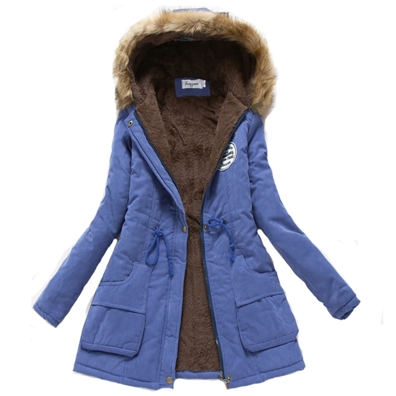 price cut Women Winter Warm Coat Female Autumn Hooded Cotton Fur Plus Size Basic Jacket Outerwear Slim Long L
