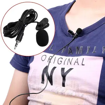 

Mini Portable Lapel Lavalier Microphone Hands-free 3.5mm Jack Condenser Wired Mic for iPhone iPad Computer