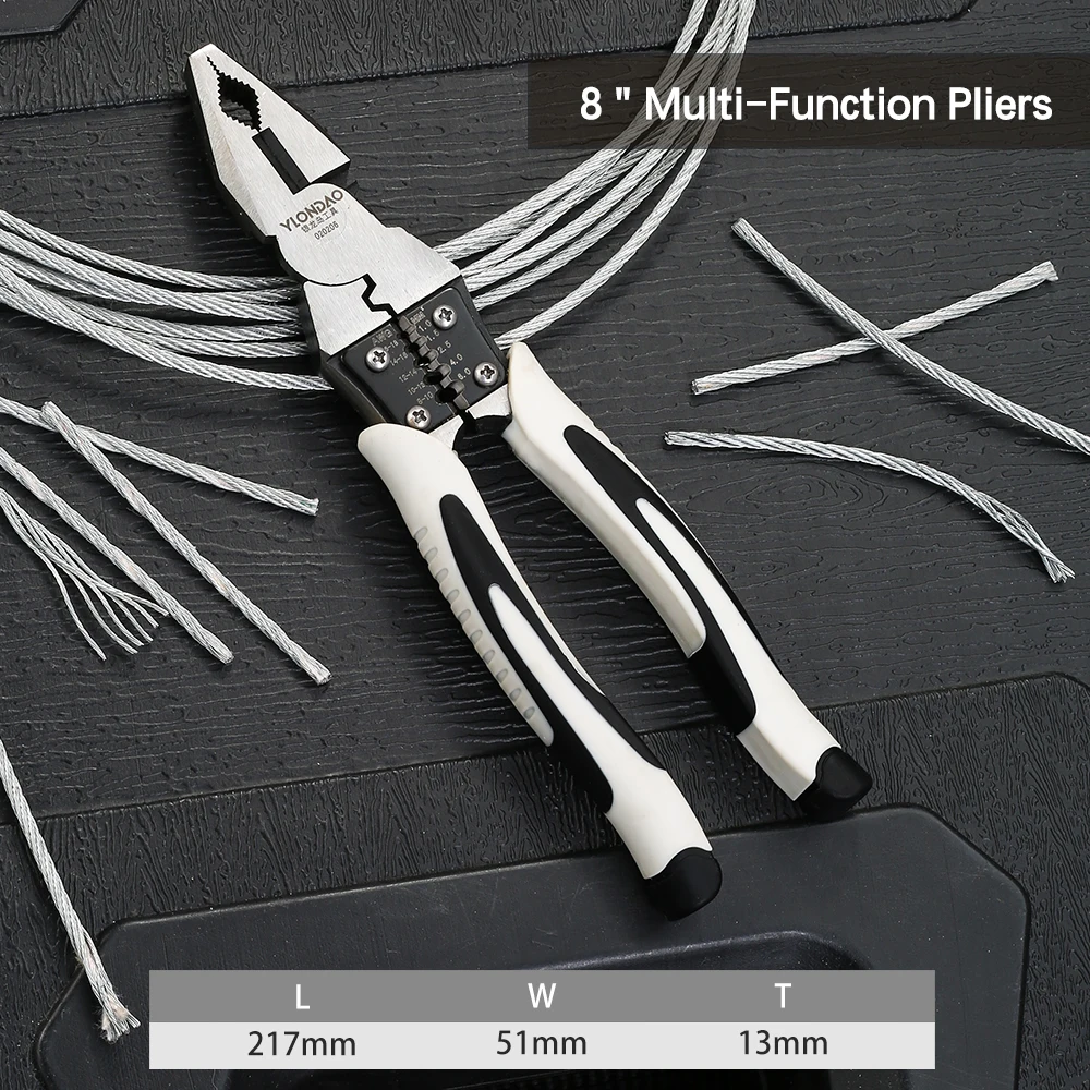 Профессиональные инструменты, плоскогубцы, набор для зачистки, щипцы, резак, игла, щипцы для носа, зачистка обжимка проводов, многофункциональные ручные инструменты - Цвет: 8 inch