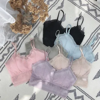 

Women's Bralette Summer Fairy Lace Beautiful Back Underwear Push Up Wireless Lace Bra Lingerie Drop Shipping