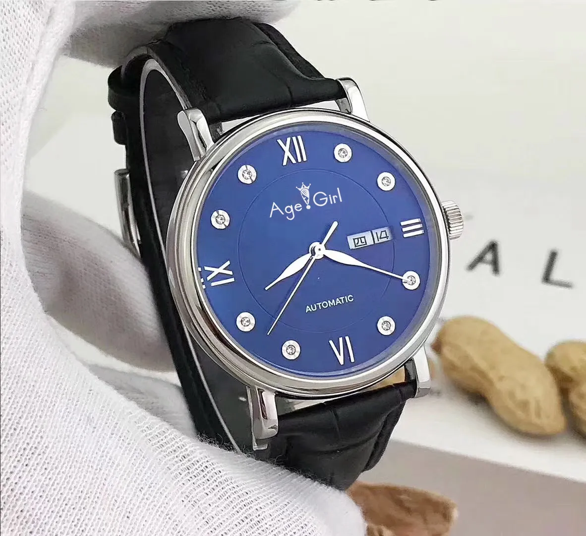 

Luxury Brand New Automatic Mechanical Men Stainless Steel Sapphire Silver Rose Gold Diamond Rome Leather Black White Watch 40mm