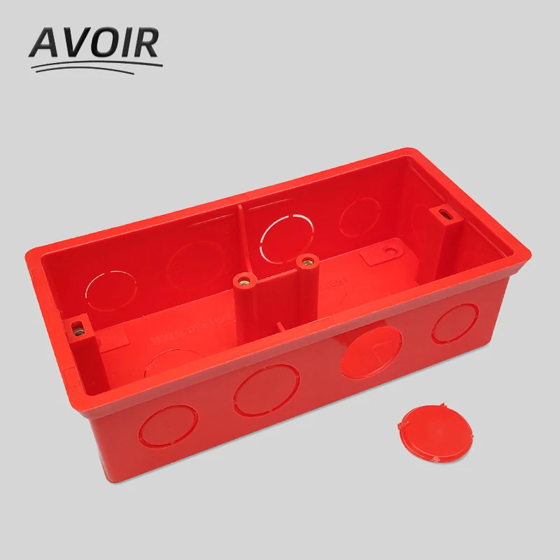 Avoir Wall Installation Dark Box Electrical Socket Switch Concealed Mounting Box Double 86 Type Plastic Hidden Wire Junction Switch Box Wall Socket Box Electric Distribution Box