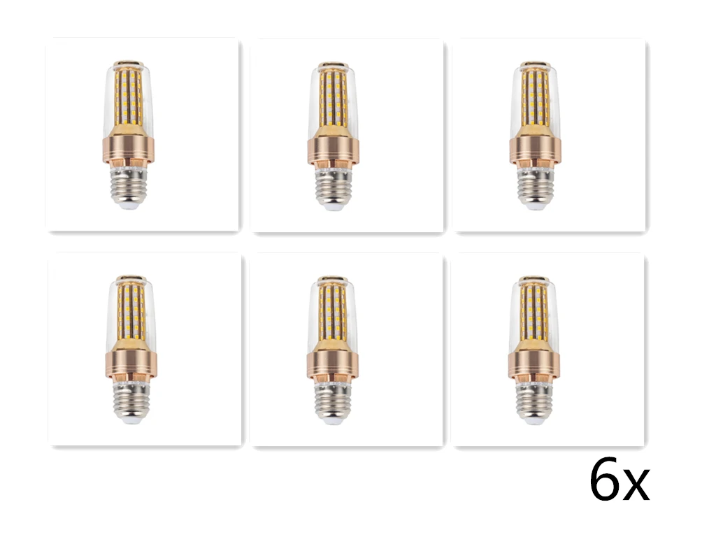 

6pcs 12W E27 LED Light Bulbs 85-265V Corn led Energy Saving Bulbs Warm Light Super Bright Indoor Domestic Balcony Lamp