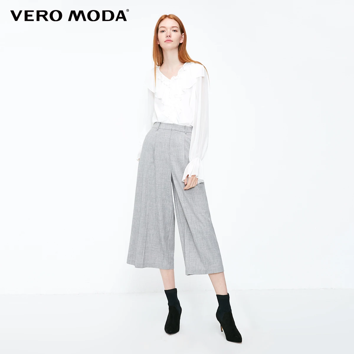 Vero Moda женские Ins стиль свободный крой широкие брюки Капри | 31846J511