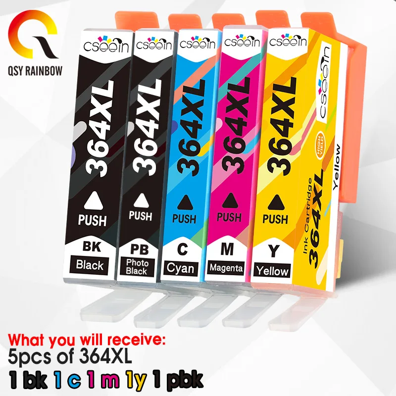 Cartuccia D'Inchiostro Qsyrainbow 364Xl 364 Xl Compatibile Con Stampante Hp Photosmart 7520 B010A B110A B110C B110E B111A