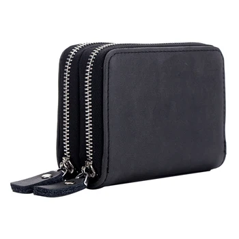 

10PCS / LOT Multi functional double layer organ card bag zipper horizontal RFID key bag for men and women with large capacity