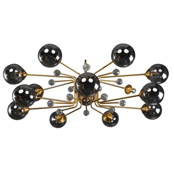 

LED Indoor Pendant Lights Modern Glass Ball Crystal Hanging Lamp For Bedroom Living Room Decoration Golden Luxury Indoor Lights