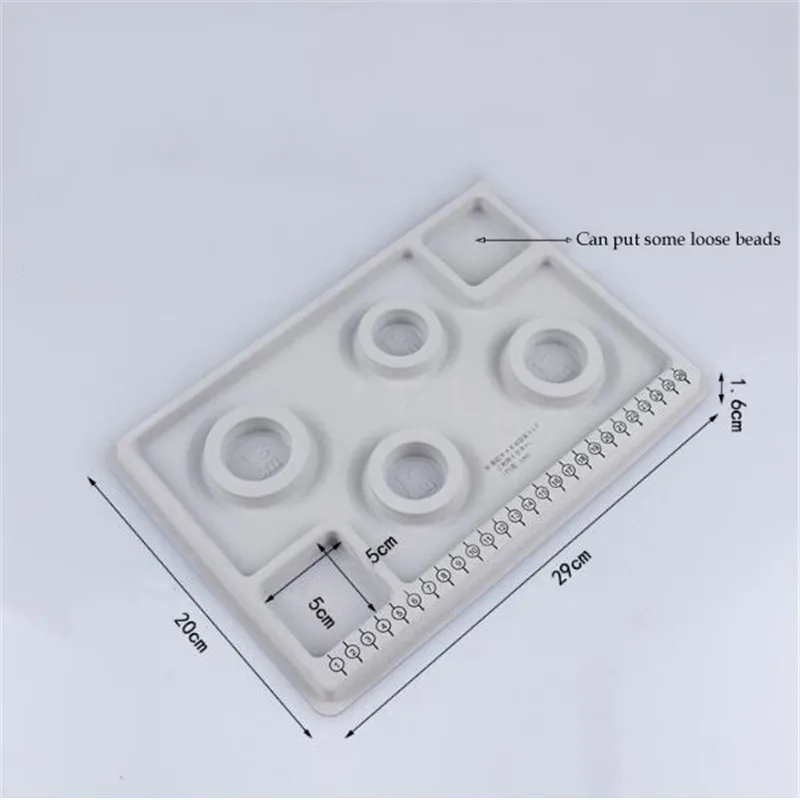 

Flocked Bead Board Bracelet Necklace Beading DIY Jewelry Making Accessories Gray Organizer Tray Design Craft Tool