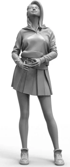 NO BASE Unassambled 1/20 Modern Girl Standing Resin Figure Miniature Model GK 