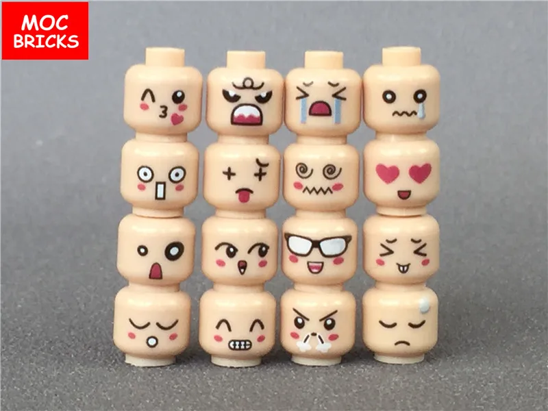 Распродажа кубики MOC Figure Face для мальчиков и девочек развивающие строительные