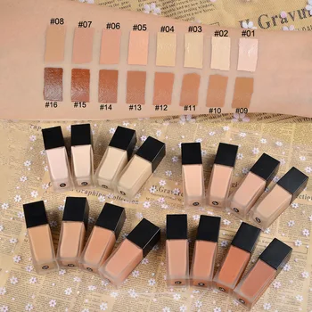 

Wholesale Waterproof 16 Colors Face Concealer No Label Makeup Foundation Full Coverage Liquid Foundation 50pcs