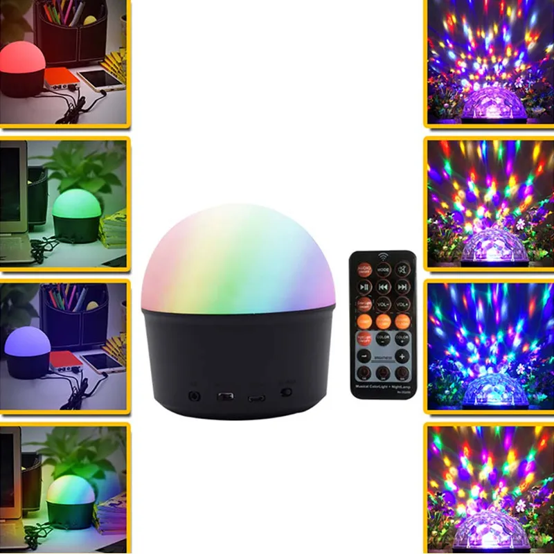 

Usb Party Lights Mini Disco Ball Laser Light Projector Bluetooth Music Night Light Smart Wireless RGB 9leds Stage Lights Xmas