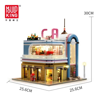 

16001 2078pcs MOULD KING MOC-32566 Street View Creator Series Downtown Diner California Building Blocks Bricks education Toys
